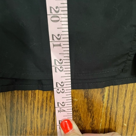 Democracy Black Blouse Beige Floral Bell Sleeves Lace Up Neck Size Large, NWT - Picture 9 of 9